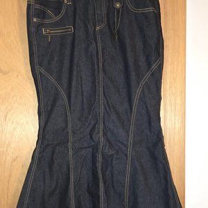 Dark Denim Fishtail Skirt